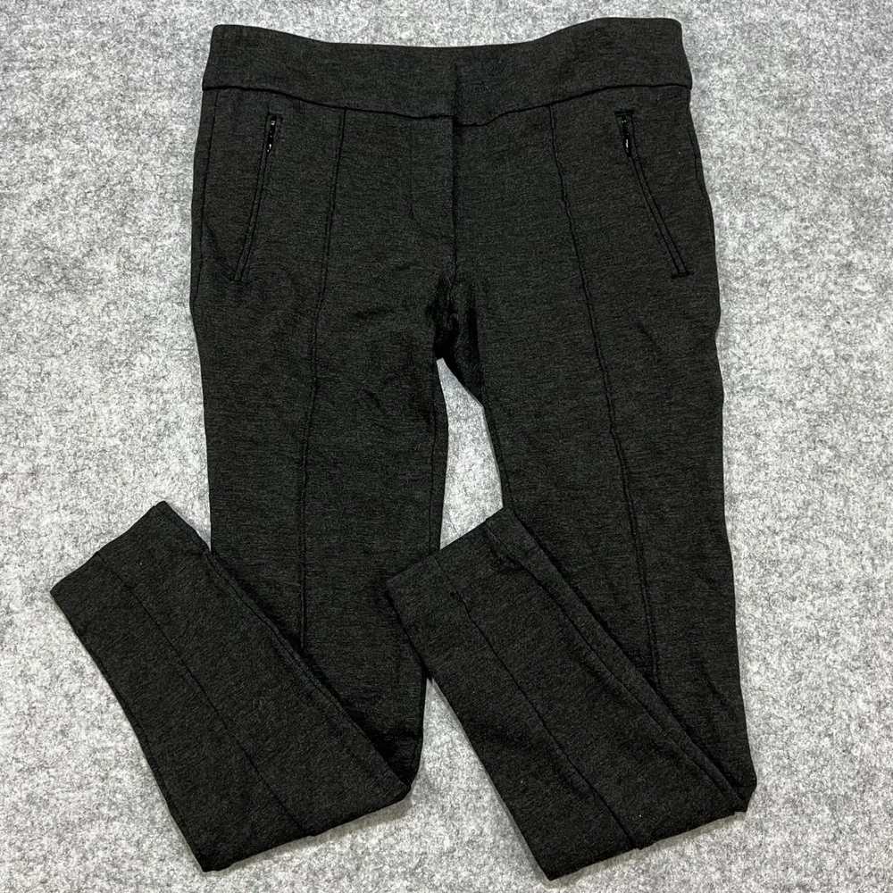Ann Taylor Loft Petite Womens Dark Gray‎ Slim Leg Zipper Pocket Pants Size 2P